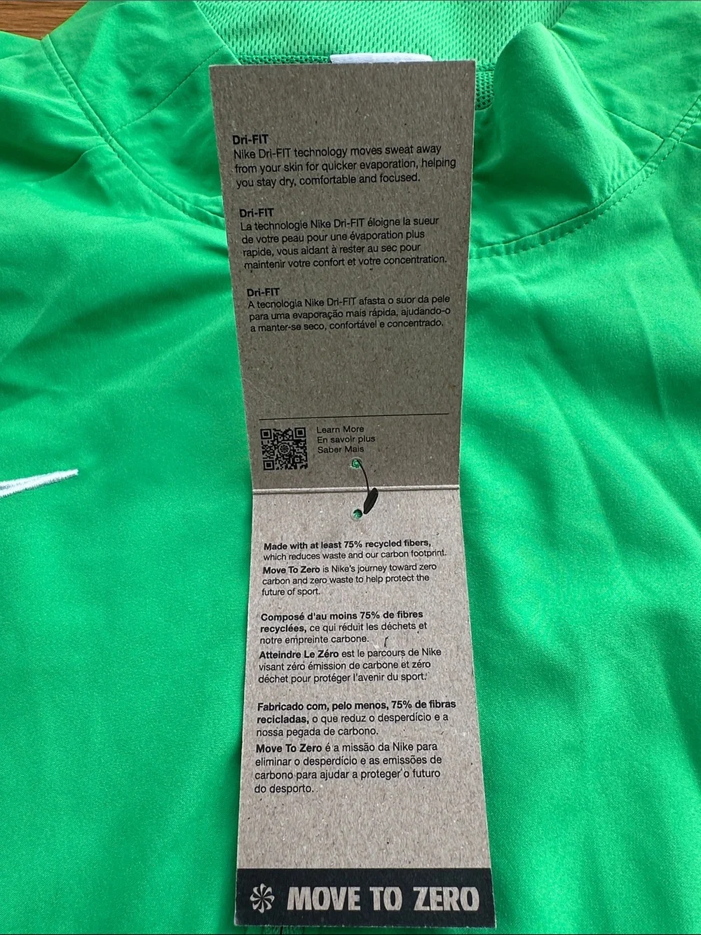 Nike Men’s  Full-Zip Windbreaker Jacket Green NWT Size XL running